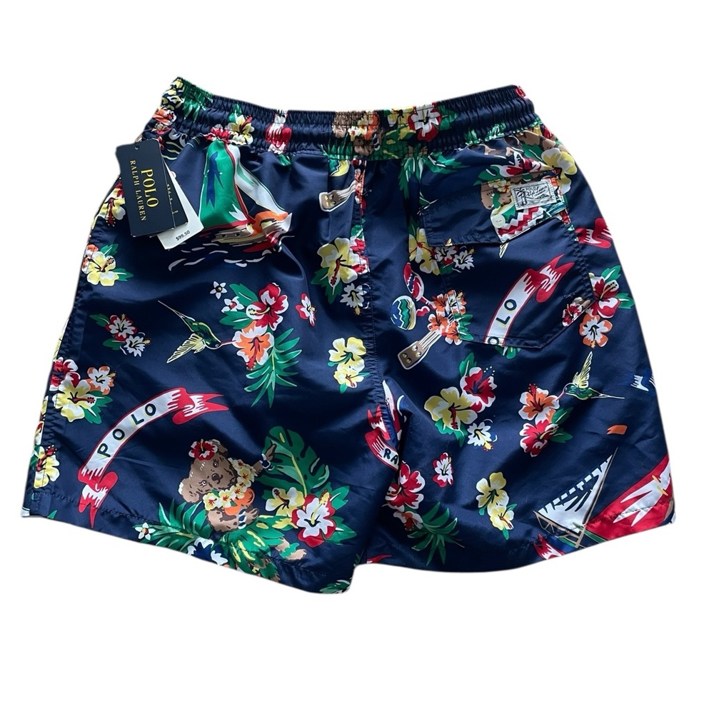 Polo by Ralph Lauren Navy Tropical Floral Swim Trunks